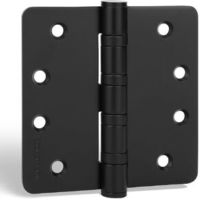 3 Pack goldenwarm Ball Bearing Door Hinges for Exterior & Interior Doors 4in Stainless Steel Door Hinges Heavy-Duty Door Hinges Black 4'' Door Hinge, 1/4'' Radius Corners