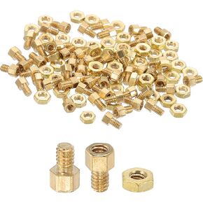 Patikil M2.5x14mm+6mm مسامير مواجهة ، 100pcs الذكور إلى الإناث هيكس النحاس ثنائي الفينيل