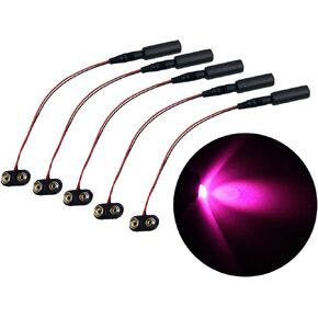 5 Pack Purple Magenta Led 9 Volt Battery Operated Micro Effects Light for Prop Theatrical Stage Costume