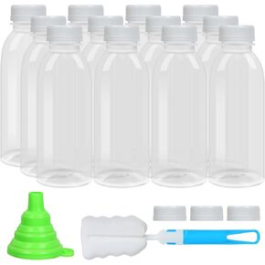 Dishwasher Safe 16oz Plastic Bottles with Caps Reusable BPA Free PP5 Juice Milk Water Smoothie Bottle Heat-Resistant Refillable