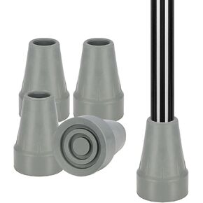 supregear 4pcs Replacement Crutch Tips, 7/8 Inch Heavy Duty Thickened Rubber Cane Tip, Non-Slip Extreme Grip Feet Cap for Canes, Crutches and Walking Sticks, Grey