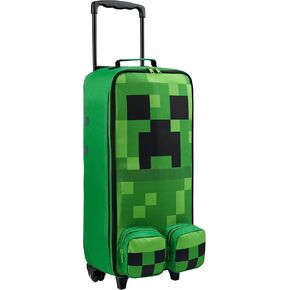Minecraft Kids Suitcase for Boys and Girls Foldable Trolley Hand Luggage Bag Carry On Gamer Travel Bag with Wheels Size Cabin Bag Wheeled Bag with Handle Trolley Suitcase Boys