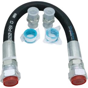 3/4"x 20" Industrial Grade Universal Compressor Jumper Hose - High-Temperature 320°F, 3/4" NPT Male Connector, Both Sides Fittings Rotate Freely, 700 PSI