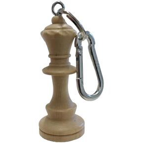 Wooden Chess Piece Keychains - - great for backpacks or chess bags (White Queen S)