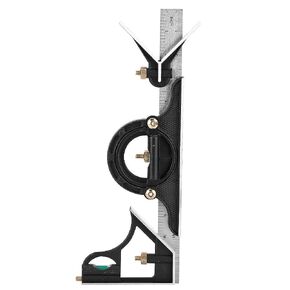 Combination Tri- Set, 300mm Stainless Steel Angle Ruler, 0-180° 0.01 Protractor Measure