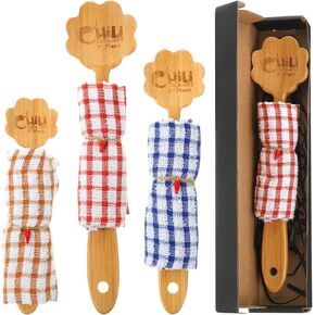 3 Set Chili Cook Off Trophies Prizes 1st, 2nd, 3rd, Wooden Spoons Chili Cook Off Dishcloth Cooking Cotton Towels Gifts Box Cooking Supplies for Men Women Contest Chili Festivals Decorations