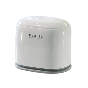 Mini Countertop Trash Can, Waste Can with Press Type Lid, 0.5 Gallon/1.5 Liter Wastebasket Trash Can Dispenser, Mini Bin for Bathroom Vanity,Coffee Table (White)