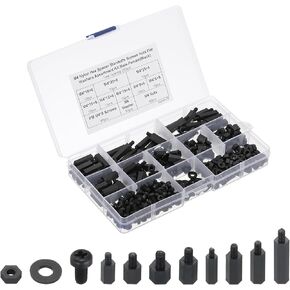 PATIKIL M4 ذكر أنثى نايلون سداسي فاصل مجموعة أدوات المواجهة ، 290PCS موافقات اللوحة الأم ، فواصل منفذ ، مسامير ، غسالات للوحة الأم ، لوحة الدوائر ، الأسود
