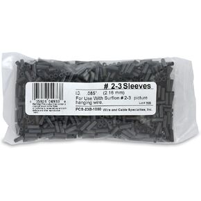 Wire & Cable Specialties Surflon Size 2-3 - 1000-Piece Picture Wire Crimping Sleeves, Bright Stainless PCS-23N-1000
