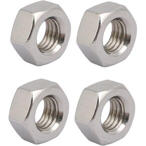 uxcell 4pcs M12 x 1.75mm Pitch Metric Thread 201 Stainless Steel Left Hand Hex Nuts