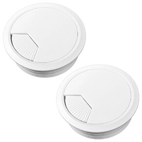 2Pcs White Desk Grommet, 60mm/2.4 Inch Desk Cable Grommet Desk Cable Hole Cover Desk Cable Hole Desk Hole Cover for Home Office Cable Tidies