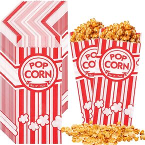Popcorn Bags, Movie Night Paper Popcorn Bags Bulk Individual Servings for Popcorn Machine Kitchen Party Movie Theater, Carnival Party, Decorations Supplies（300 Pcs，1 Oz）