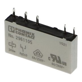 REL-MR- 24DC/21 | 2961105 | REL-MR- 24DC/21 | PHOENIX Plug-in Miniature Power Relay, with Power Contact, 1CO, Input Voltage 24 V DC