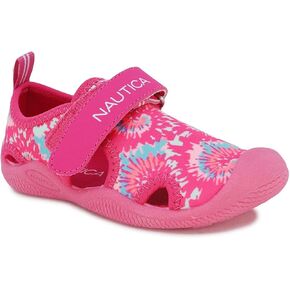 Nautica Kids Protective Water Shoe,Closed-Toe Sport Sandal For Boys and Girls-Kettle Gulf-Pink Blue Tie Dye Size-6