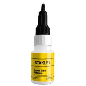 Stanley Super Glue Medium CA Glue - All Purpose Medium Viscosity Cyanoacrylate Super Glue for Woodworking, Crafts and Hobby, Clear, 0.64 fl.oz. 1 Pack