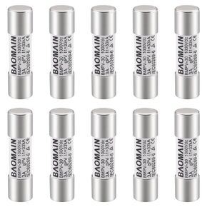 Baomain Solar PV Fuse, gPV Type Fuse Link PV-30 10 X 38 mm,3A 1000V DC,33kA, CE Listed Pack of 10