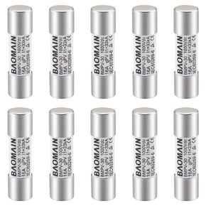 Baomain Solar PV Fuse, gPV Type Fuse Link PV-30 10 X 38 mm,16A 1000V DC,33kA, CE Listed Pack of 10