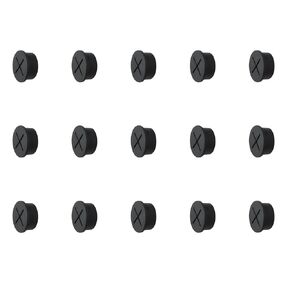 Maxmoral 15PCS 3/4 Inch Desktop Grommets Silicone Cable Grommets Wire Hole Cover Rubber Gaskets Black Flexible Rubber Grommets Suitable for Computer Component Workstation Desk