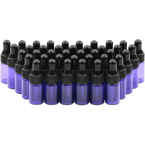 3ml Purple Glass Dropper Bottle Set Sample Bottles With Tapered Glass Droppers (Pack of 40)