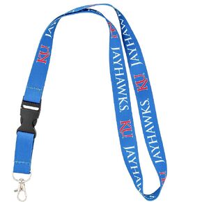 Desert Cactus University of Kansas Jayhawks KU Car Keys ID Badge Holder Lanyard Keychain Detachable Breakaway Snap Buckle (Blue - KU)