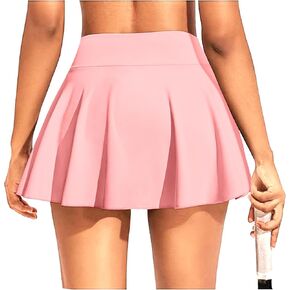 OQQ Womens Pleated Skirts with Pockets High Waisted Athletic Tennis Mini Skorts for Golf Running Casual