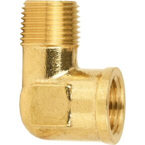 (Pack of 2) EFIELD 1/2" MNPT X1/2" FNPT 90 Degree Barstock Street Elbow, Female to Male Brass Pipe Fittings