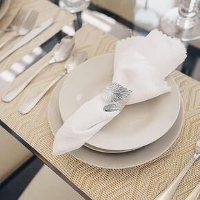 Silver Napkin Rings Set of 12, Silver Leaf Napkin Rings for Table Setting Weddings, Anniversary, Birthday, Fall,Thanksgiving,Christmas,Valentine,Bars, Picnic, Party of Table Decor(Silver,12)