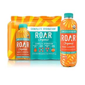 Roar Organic Electrolyte Infusions - USDA Organic - Mango Clementine - with Antioxidants, B Vitamins, Low-Calorie, Low-Sugar, Low-Carb, Coconut Water Infused Beverage 18 Fl Oz (Pack of 12)
