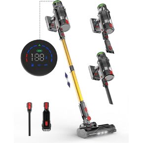 Cordless Vacuum Cleaner, Vacuum Cleaners for Home, 50KPA 500W Stick Handheld Pet Hair Hardwood Floor Vac, High Power Hand Held Rechargeable Battery Portable Household Lightweight Vac, C11 Gold