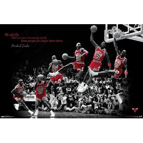 Trends International Michael Jordan - Fly Wall Poster, 19L x 13W, Premium Unframed Version