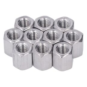 Pack of 10 M10 x 1.5-Pitch 20mm Length Metric Hex Coupling Nut 304 Stainless Steel Fully Threaded