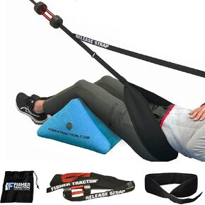Fisher Traction® Back Discomfort & Discomfort Relief Device | for Pinched Nerves & Disc Bulges | Back Problem Relief | Mobile Spine Decompression & Lumbar Traction Device Back Device with Wedge