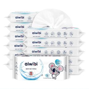 Baby Wipes Unscented, 99.91% Purified Water Based Wipes, 720 Count (12 packs x 60), Hypoallergenic for Baby Sensitive Skin, Fragrance Free, Bulk Baby Wet Wipes