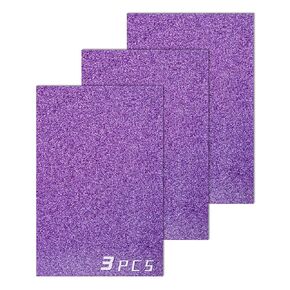 Glitter Acrylic Sheets - 1/8 Inch Thick Both-Side Glossy Panel for Laser Cutting, Sawing, Engraving, Colored Plastic Panel Sheet for DIY Projects, Decoration, Art Crafts (3, Purple, 8x12inch)