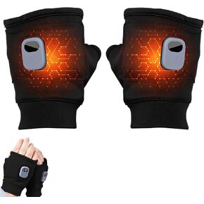 Heated Gloves, Smart Thermostatic Heated Fingerless Gloves, Rechargeable Heated Gloves for Men and Women, Winter Hand Warmer for Work Cycling Skiing Outdoor Snow