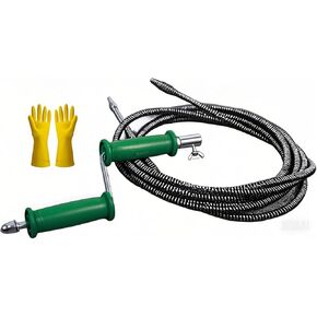 drainage spiral drill, blockage remover, water heater snake, toilet snake, blockage remover, manual or electric, suitable for shower, bathtub, sink, kitchen, sewer, equipped with gloves