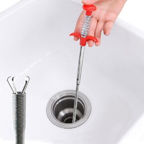 Flexible Claw Grabber Pickup Tool with 4 Claws, Drain Snake Hair Shower Drain Clog Remover Tool, Bendable Hose Pickup Reaching Tool for Litter Pick, Toilet Sewer Shower Kitchen Bathroom Tub (24 Inch)