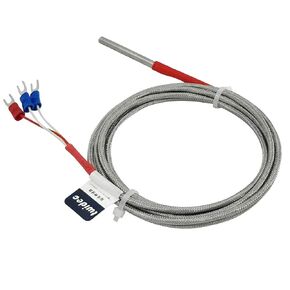 Twidec/Temperature Sensor PT100 Type Temperature Range:-200-400°C; No Thread;Probe Diameter 5mm;Probe Length 50mm;Line Length： 2M(78.74inches）MT-2250 5X50X2m