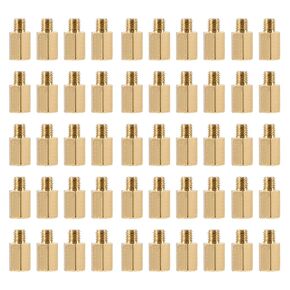 YOKIVE 100 Pcs M3 Standoff Screws, Brass Hex PCB Standoffs, Keep Height Consistent, Great for Motherboard (Gold Tone, 7mm+3mm)
