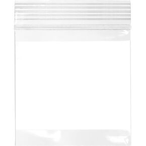 GPI 200 Count 3" x 3" CLEAR PLASTIC RECLOSABLE ZIP BAGS - Bulk 2 mil Thick Strong & Durable Poly Baggies With Resealable Zipper Top Lock & write-on white block, for storage, packaging & shipping