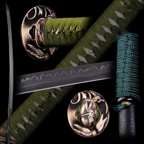 Siwode Katana,Dragonfly Copper Tang, T10 Clay_Tempered, 40-Inchs
