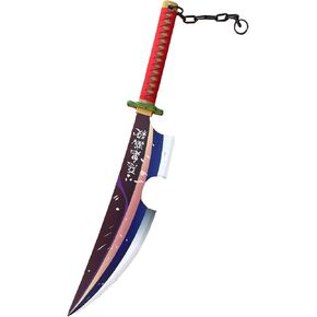 31 Inch Metal Blade Samurai Sword Cosplay Anime Demon Sword Tengen Uzui Katana Props Replica (Single or Set) (A-Single)