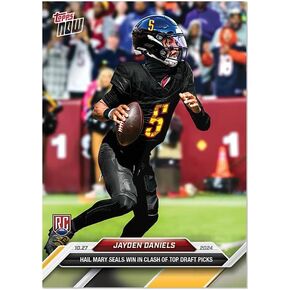 2024 TOPPS الآن Jayden Daniels #11 Walk Off Hail Mary Touchdown Washington Compleers Rokie RC Card