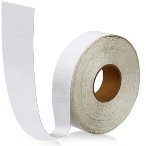 Fabbay 2 Inch x 130 Feet Heavy Duty Pavement Marking Tape Reflective Foil Outdoor Safety Marking Tape for Asphalt Concrete Surface Basketball Court Gym Floor (White)