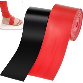 2 Pcs Muscle Floss Bands, Compression Bands with Storage Bag, Mobility and Recovery Bands for Improving Movement, Increasing Circulation & Reducing Soreness (Red & Black)