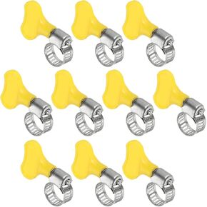 PATIKIL 8-12mm Stainless Steel Hose Clamp, 10 Pcs Bolt Hose Clamps Assortment Kit Adjustable Pipe Hose Clip Tube Clamps for Automotive Garden