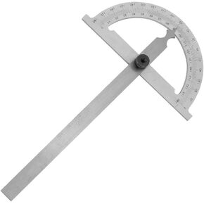 180 Degree Protractor, 80 * 120mm Carbon Stainless Steel Chrome Plating Protractor Rotary Angle Finder Measuring Ruler Tool for Woodworking