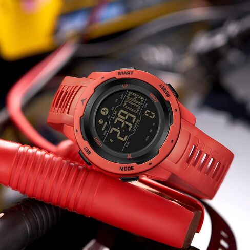 Step Counter Fitness Tracker Watches for Men, Men's Digital Sports Yellow Watch IP68 Waterproof with Pedometer Calorie Dual Time Countdown Stopwatch, Tactical Military Outdoor Survival Hiking in Saudi Arabia