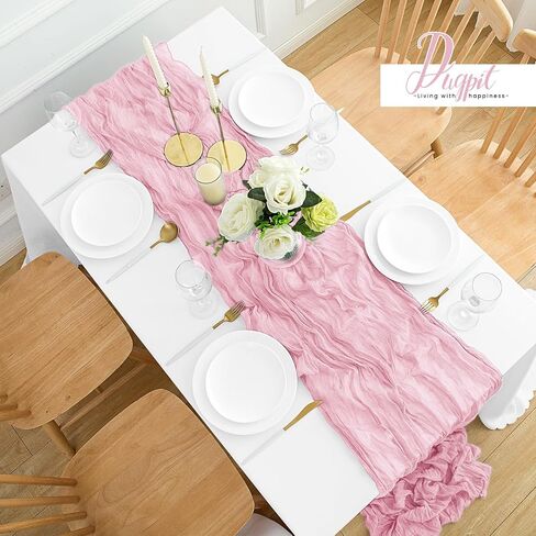 6Pack Baby Blue Cheesecloth Table Runner 35x120Inch Spring Easter Cheese Cloth Table Runner 10FT Boho Gauze Table Runners Rustic Sheer Table Runners for Wedding Bridal Shower Baby Shower Party Decor in Saudi Arabia