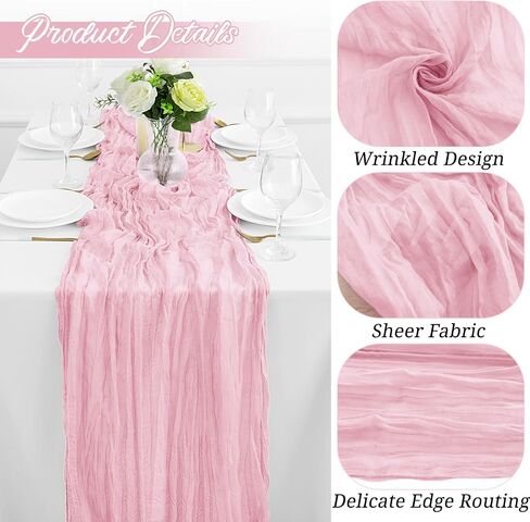 6Pack Baby Blue Cheesecloth Table Runner 35x120Inch Spring Easter Cheese Cloth Table Runner 10FT Boho Gauze Table Runners Rustic Sheer Table Runners for Wedding Bridal Shower Baby Shower Party Decor in Saudi Arabia